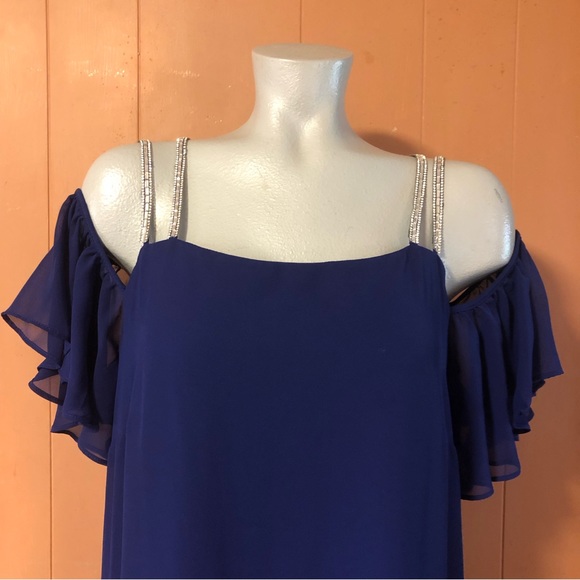 NWT MSK Embellished Cold Shoulder Dress, 12 - Picture 5 of 13